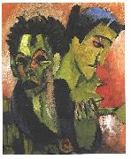 Ernst Ludwig Kirchner Douple-selfportrait Sweden oil painting artist